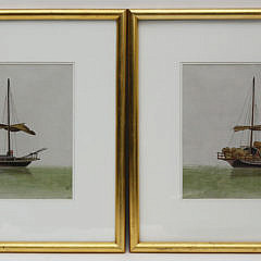 26-3318 Pair Chinese Watercolors Commerical River Boats A_MG_1186