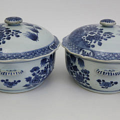 Pair of Chinese Export Circular Tureens with Covers, circa 1750