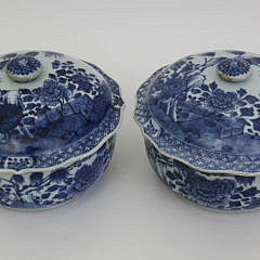 Pair of Chinese Export Circular Tureens with Covers, circa 1750