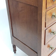 American Sheraton Cherry and Birch Four Drawer Chest of Drawers, 19th Century