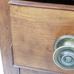 American Sheraton Cherry and Birch Four Drawer Chest of Drawers, 19th Century