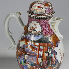 Chinese Export Mandarin Palette Porcelain Coffee Pot, circa 1770