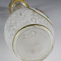 Bohemian Enameled Cased and Clear Glass Decanter and Stopper, mid 19th Century