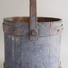 19th Century American Blue Painted Firkin