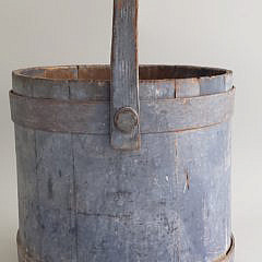 19th Century American Blue Painted Firkin