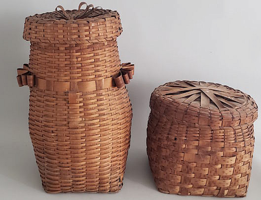 35-4940 Two Splint Woven Baskets A