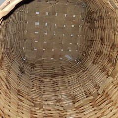 Two Antique American Splint Woven Lidded Baskets