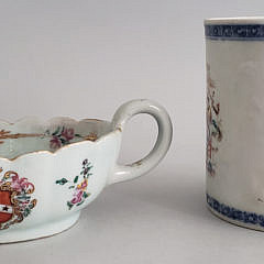 Chinese Export Tankard and Armorial Sauce Boat, 19th Century
