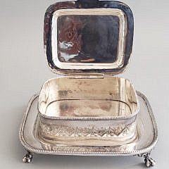 Silver Plated Floral Etched Sardine Box