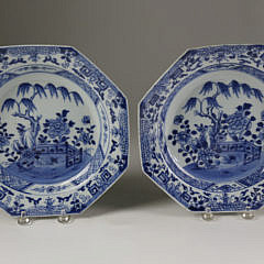 4-4915 Pair Chinese Export Octagonal Soup Plates A_MG_1555