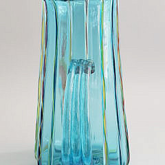 Robert Dane Hand Blown Polychrome Art Glass Pitcher