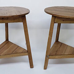 Pair of Vintage English Pine Cricket Tables