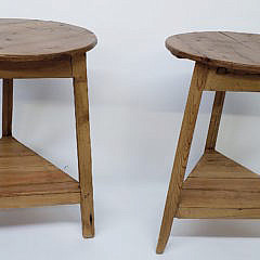 Pair of Vintage English Pine Cricket Tables