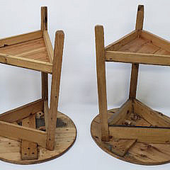 Pair of Vintage English Pine Cricket Tables