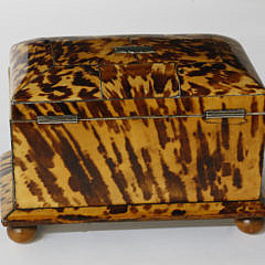 Fine British Regency Flaming Tortoiseshell Tea Caddy, circa 1820