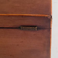 English Tiger Maple Shell Inlaid Double Compartment Tea Caddy, 19th Century