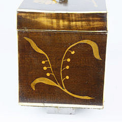 English Delicate Inlaid Tea Caddy, circa 1840