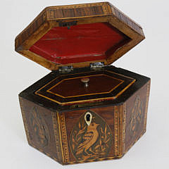 George III Marquetry Inlaid Tea Caddy, circa 1785