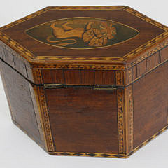 George III Marquetry Inlaid Tea Caddy, circa 1785