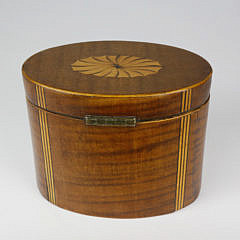 Oval Inlaid Tea Caddy, early 19th Century