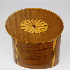 Oval Inlaid Tea Caddy, early 19th Century