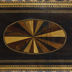 Sailor’s Valentine Housed in a Fantastic Inlaid Rectangular Hinged Box, circa 1880