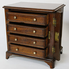 Late Georgian Mahogany Salesman’s Sample “Wellington” Chest of Drawers, mid 19th century