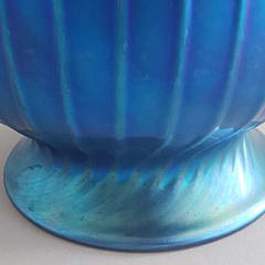 Lundberg Studios Blue Art Glass Vase, Davenport, California