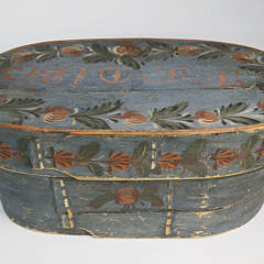 Scandinavian Decorated Oval Band Box, circa 1843