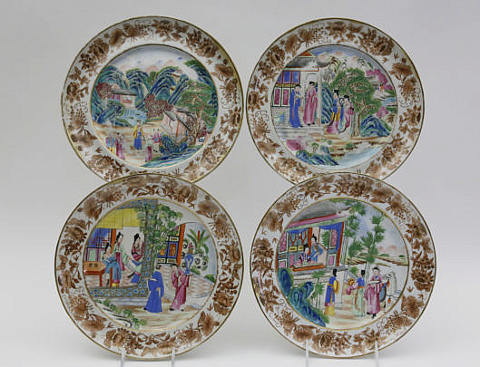 5-4905 Four Chinese Export Mandarin Plates A_MG_1468