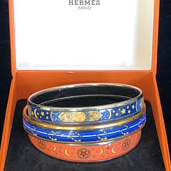 Group of 3 Hermès Enamel Bangle Bracelets