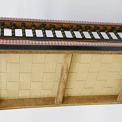 English Upholstered Bobbin Turned Window Bench, 19th Century