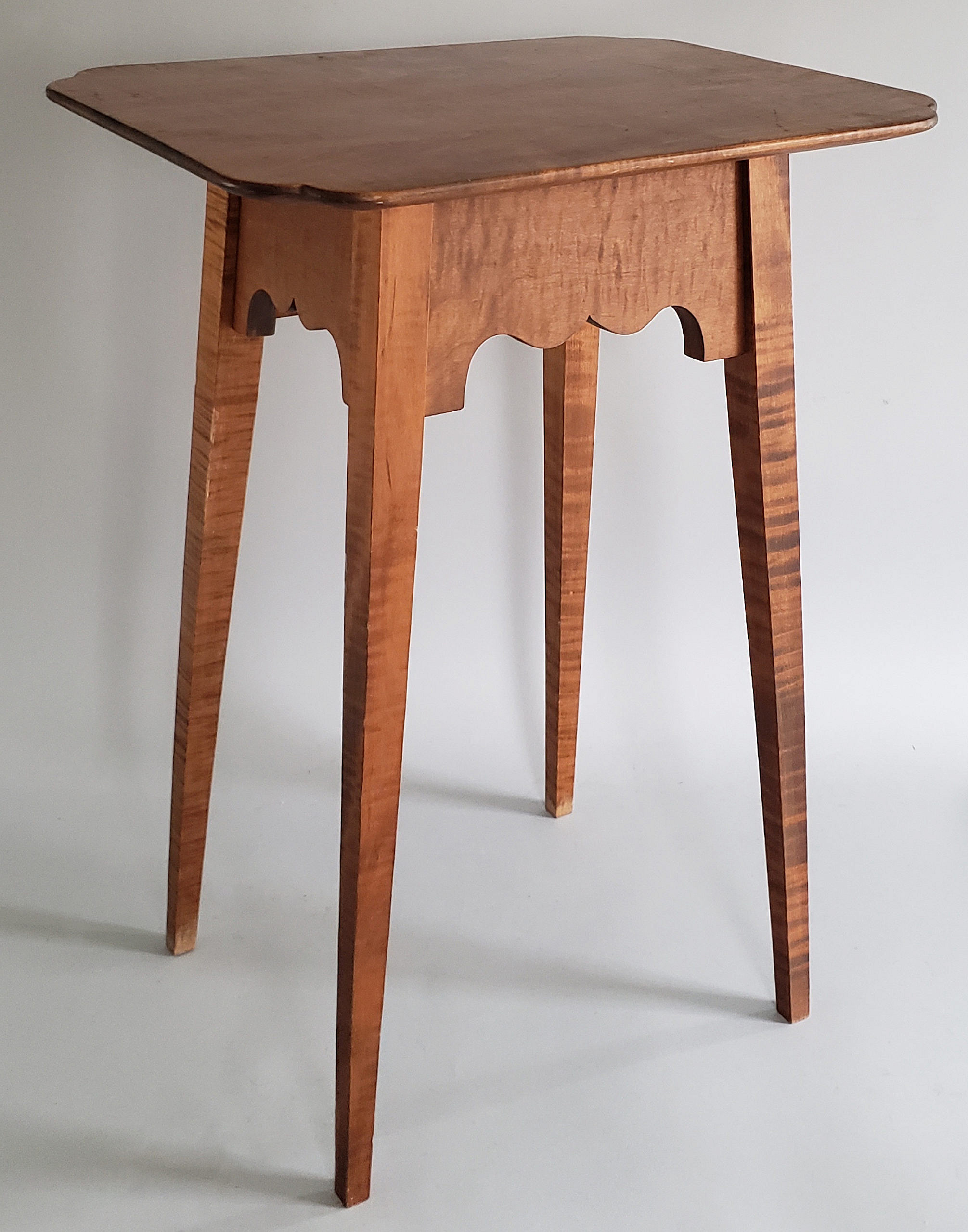 American Tiger Maple Side Table American Tiger Maple Splay Leg Side