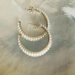 6-4960 Fresh Water Pearl Hoop Earrings D IMG_6757