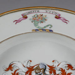 Armorial China Trade Porcelain Soup Plate, circa 1740