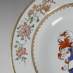 Armorial China Trade Porcelain Soup Plate, circa 1740