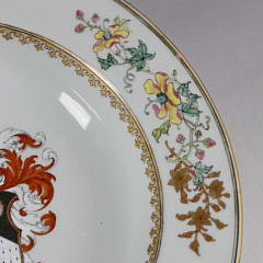 Armorial China Trade Porcelain Soup Plate, circa 1740