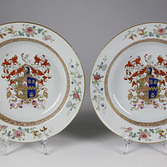 609-3394 Pair Armorial Arms of Baker Plates A_MG_1924