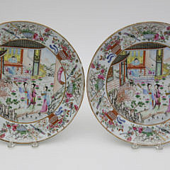 79-4905 Pair Chinese Export Famille Rose Plates A_MG_1489