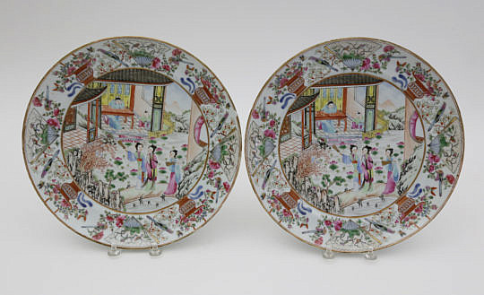 79-4905 Pair Chinese Export Famille Rose Plates A_MG_1489