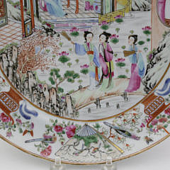 Pair of Chinese Export Famille Rose Porcelain Plates, late 18th Century