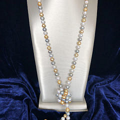 Fine Multicolor South Sea Pearl Necklace, 14k Yellow Gold Clasp