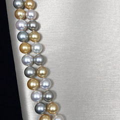 Fine Multicolor South Sea Pearl Necklace, 14k Yellow Gold Clasp