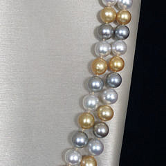 Fine Multicolor South Sea Pearl Necklace, 14k Yellow Gold Clasp