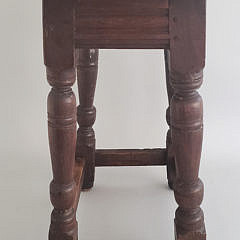 18th Century William and Mary English Oak and Elm Joint Stool