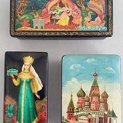 59-4378 Russian Lacquered Boxes A