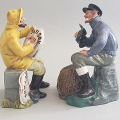 Two Royal Doulton Porcelain Fishermen Figurines