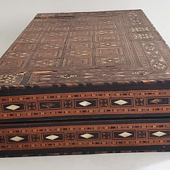 Vintage Damascus Inlaid Folding Game Box