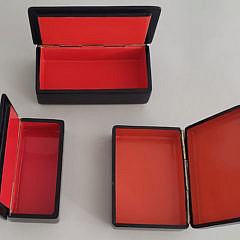 Three Russian Hand Painted Lacquered Boxes