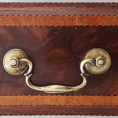 Chippendale Inlaid Triple Compartment Tea Caddy, 19th Century